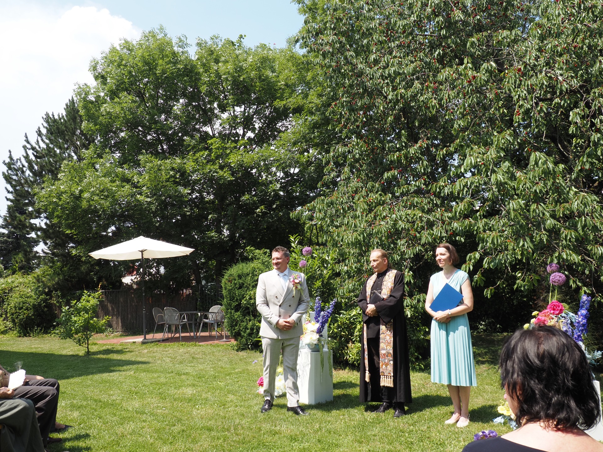 Church Ceremony in the Winternitz Villa Garden & Waiting for the Bride